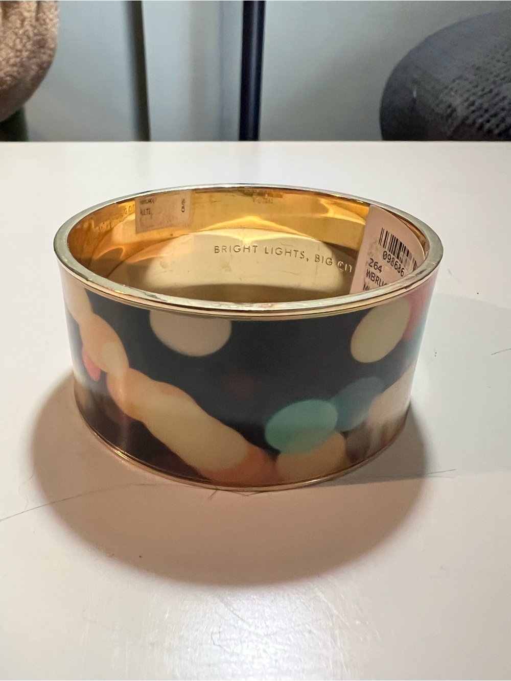 Kate Spade New York “ Bright Lights, Big City” bangle bracelet NWT. Bokeh design